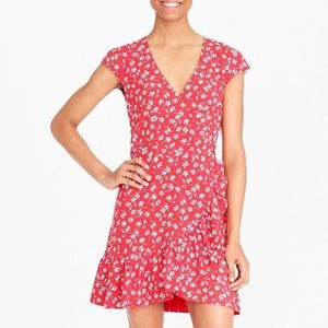 J-Crew Faux Wrap Dress - Cerise